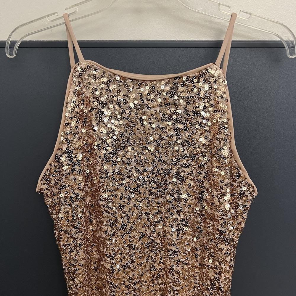 Blashe Solid Sequin Spaghetti Strap Dress Size Xl… - image 2